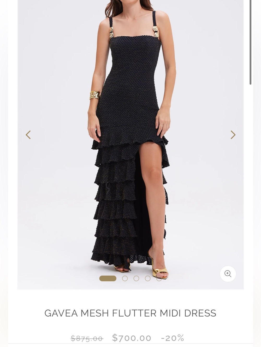 PatBO Gavea Mesh Flutter Midi Dress